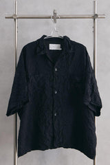 I'm here: - UNFORM OPEN COLLAR SHIRTS - BLACK Japanese designer brand crepe cardigan