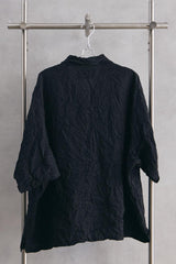 I'm here: - UNFORM OPEN COLLAR SHIRTS - BLACK Japanese designer brand crepe cardigan