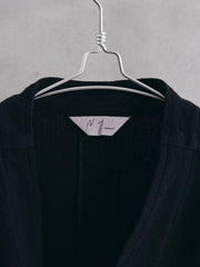 ANCELLM W/S COLLARLESS JACKET -BLACK 日本設計師品牌 羊毛混絲無領開襟抽鬚外套