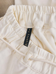 my beautiful landlet OPEND ANTIQUE DENIM EASY WIDE PANTS - White 日本設計師品牌 有機棉白色牛仔寬鬆休閒長褲