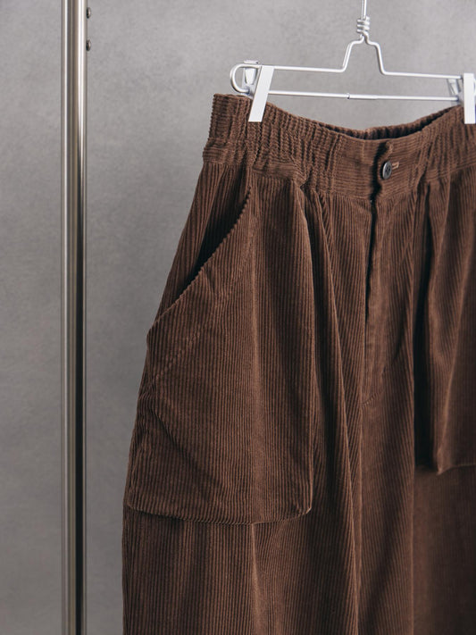 VOAAOV CORDUROY Gather Waist Wide Pants my beautiful landlet支線品牌 立體口袋寬版燈芯絨休閒長褲