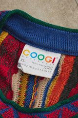 COOGI Australia 1990s Multi-Color 3D Knit Sweater 90年代澳洲古著立體織紋 彩色針織毛衣