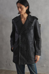 Euro Vintage Double Breasted Leather Coat 歐洲古著雙排釦皮大衣