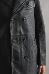 Euro Vintage Double Breasted Leather Coat 歐洲古著雙排釦皮大衣