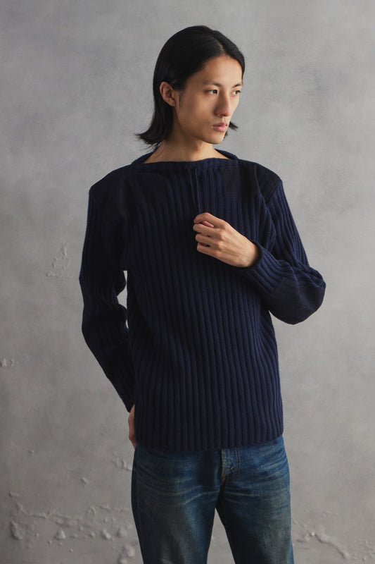 N.Peal 007 Ribbed Wool–Cashmere Knit Sweater 羊毛羊絨羅紋針織補丁毛衣