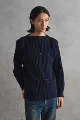 N.Peal 007 Ribbed Wool–Cashmere Knit Sweater 羊毛羊絨羅紋針織補丁毛衣