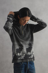 RRL Ralph Lauren Zip-Neck Wool Blend Knit with Deer Motif 拉鍊立領 鹿圖騰 羊毛混紡針織上衣