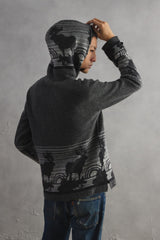 RRL Ralph Lauren Zip-Neck Wool Blend Knit with Deer Motif 拉鍊立領 鹿圖騰 羊毛混紡針織上衣