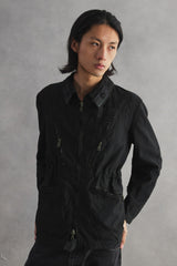 1970s Swedish M-69 Tanker Jacket, Swedish military tank jacket, RIRI zipper dyed black.