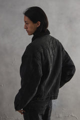 2000s Levi’s Sherpa-Lined Black Denim Trucker Jacket 黑色羊羔絨內裡丹寧牛仔外套 Made In USA