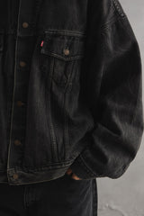 Vintage Levi's 70598-4159 BLack Denim Jacket Size XL 黑色牛仔外套 哥倫比亞製