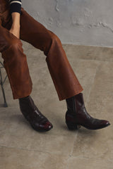 Western Zipper Ankle Boots Burgundy U.S.A Made 勃根地紅西部拉鍊短靴 美國製