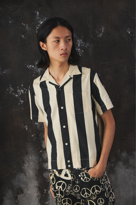 Levi’s  LVC 1950s Reproduction Striped Open Collar Shirt 鎖鏈刺繡 開領襯衫