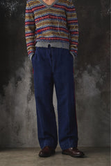 1910's French antique Indigo linen fireman trousers 法國古著 消防員 麻料藍染褲