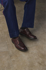 ALDEN 975 Longwing Blucher Color8 Shell Cordovan勃根地色手工馬臀皮雕花皮鞋