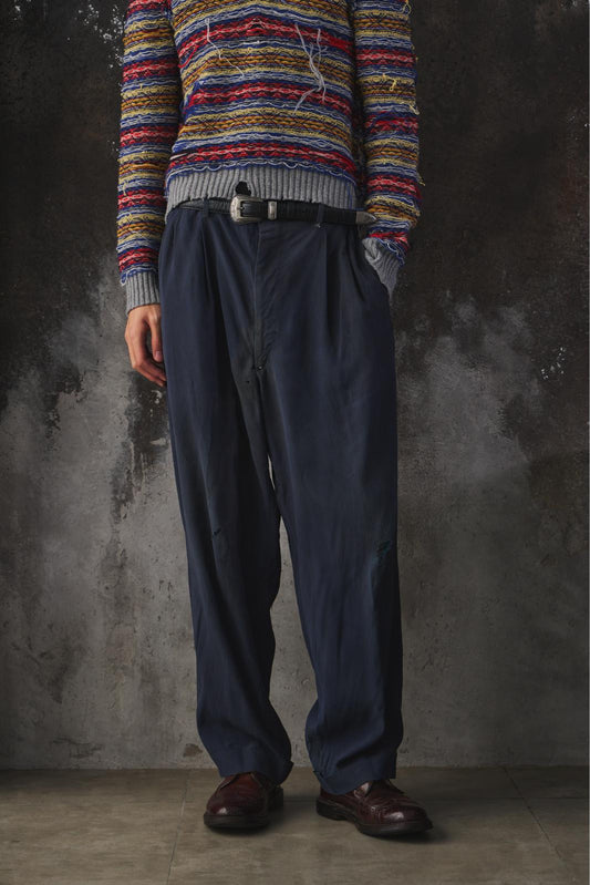 Vintage 50s High-Rise Double Pleated Rayon Slacks 50年代 人造絲華達呢 西裝長褲