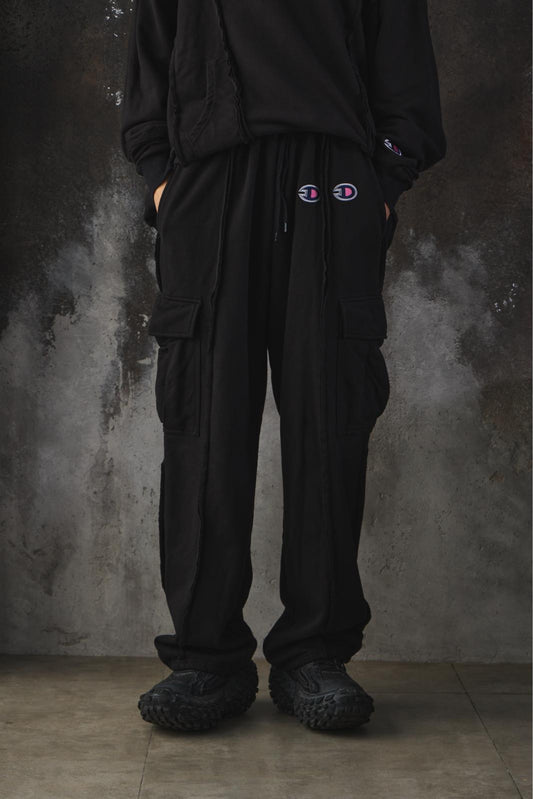 DISCOVERED Champion Reconstructed Logo Patch Cargo Sweatpants 日本品牌 重構拼接 Logo口袋棉褲