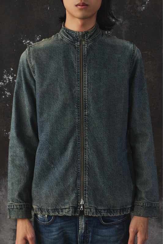 A.P.C Denim Jacket Faded Design Style 法國品牌 做舊復古拉鍊騎士夾克