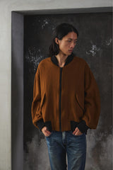 VOAAOV OVERSIZE WOOL BOMBER JACKET 日本設計品牌 棕色羊毛飛行員外套