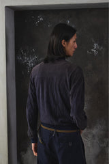 Valstar Valstarino Suede Bomber Jacket 深藍格紋麂皮飛行外套 意大利製