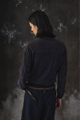 Valstar Valstarino Suede Bomber Jacket 深藍格紋麂皮飛行外套 意大利製