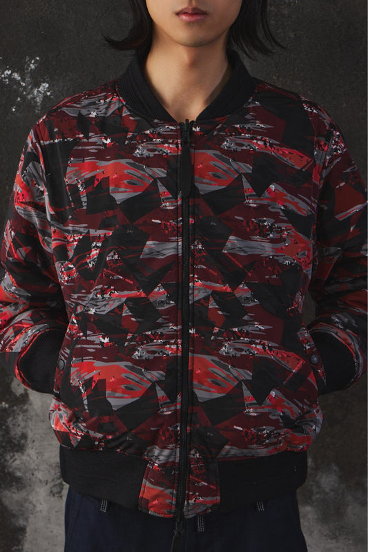 white Mountaineering × FIELD CAMO PRINTED TAFFETA REVERSIBLE MA-1尼龍防水飛行外套 雙面穿