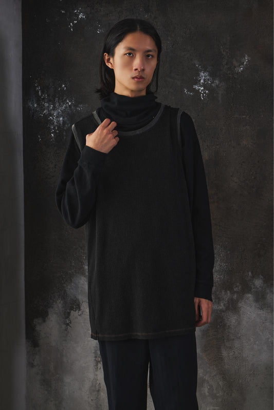 Professor E-22SS E Waffle Vest　Black