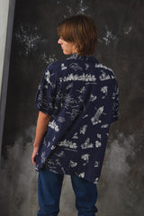 Porter Classic ALOHA SHIRT HAWAIIAN HISTORY 夏威夷歷史圖鑑人造絲短袖襯衫