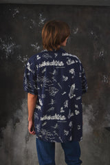 Porter Classic ALOHA SHIRT HAWAIIAN HISTORY 夏威夷歷史圖鑑人造絲短袖襯衫