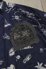 Porter Classic ALOHA SHIRT HAWAIIAN HISTORY 夏威夷歷史圖鑑人造絲短袖襯衫