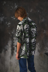 WACKO MARIA x 56 TATTOO STUDIO ALOHA SHIRT 日本街頭品牌聯名56刺青工房 鬼頭骷髏印花人造絲短袖襯衫