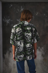 WACKO MARIA x 56 TATTOO STUDIO ALOHA SHIRT 日本街頭品牌聯名56刺青工房 鬼頭骷髏印花人造絲短袖襯衫