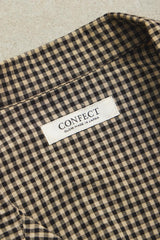 CONFECT Cotton Linen Gingham Check Open Collar Shirt 日本設計師品牌 棉麻格紋開襟襯衫