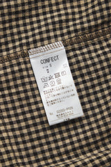 CONFECT Cotton Linen Gingham Check Open Collar Shirt 日本設計師品牌 棉麻格紋開襟襯衫