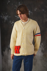 60s Vintage Princeton Knitting Masters All Wool Letterman Cardigan 羊毛信件開襟外套