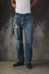 Vintage 1960s Distressed Levi's 501 "Big E" Selvedge Denim Jeans Factory2 60 年代原版 磨損破壞感赤耳丹寧牛仔褲