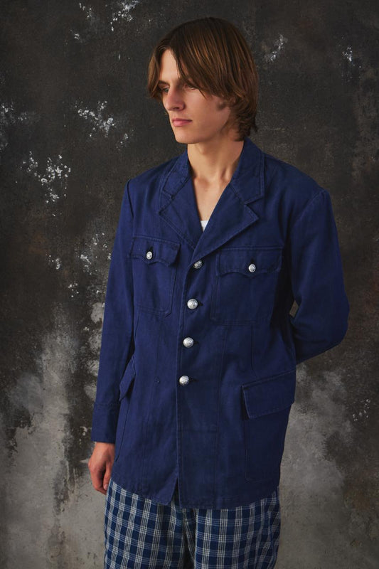 60s French Fireman Cotton Canvas Work Jacket法國公發消防員棉帆布工裝外套