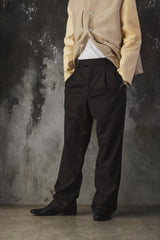 AURALEE Blue Faced Wool Slacks Dark Brown 羊毛直筒西裝長褲