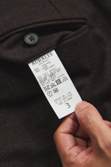 AURALEE Blue Faced Wool Slacks Dark Brown 羊毛直筒西裝長褲