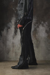 Vintage Remake "Double Zip" Flare Denim Pants - Black  改製 雙面拉鍊可調式 擴展靴型褲 喇叭褲 黑