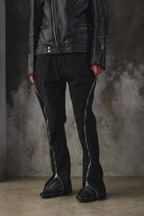 Vintage Remake "Double Zip" Flare Denim Pants - Black  改製 雙面拉鍊可調式 擴展靴型褲 喇叭褲 黑