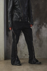 Vintage Remake "Double Zip" Flare Denim Pants - Black  改製 雙面拉鍊可調式 擴展靴型褲 喇叭褲 黑