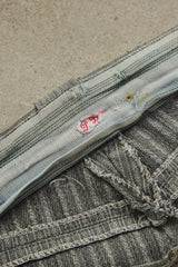 1940-50s Vintage French Pinstripe Patched Workwear Trousers Le Grand Condé Tag Distressed Archival Style 法國古著條紋補丁工裝長褲