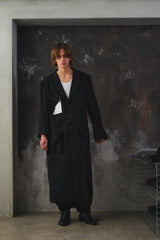 Yohji Yamamoto POUR HOMME Wool Gabardine Diagonal Button Long Jacket 山本耀司 斜向鈕扣長款大衣 全新含吊牌