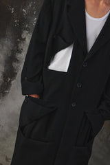 Yohji Yamamoto POUR HOMME Wool Gabardine Diagonal Button Long Jacket 山本耀司 斜向鈕扣長款大衣 全新含吊牌