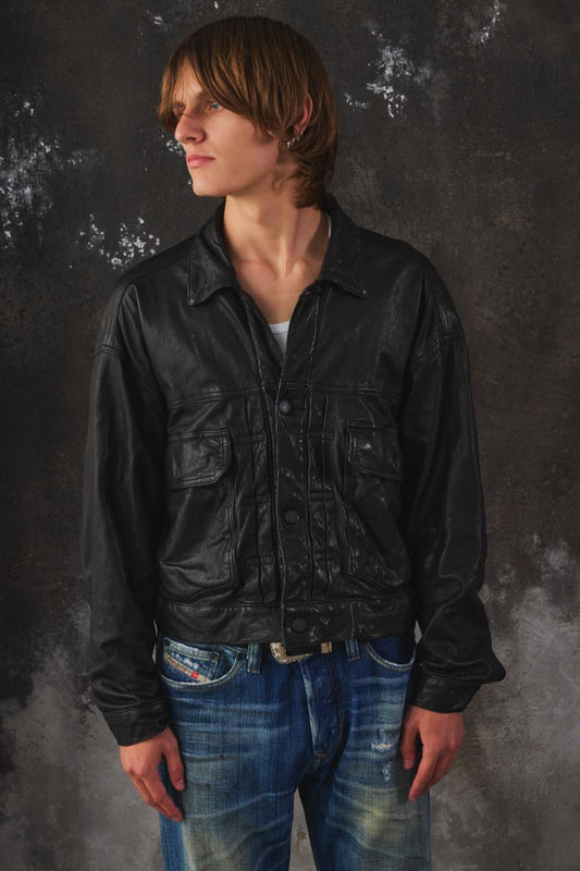 BEAMS -Wide Short-Fit Sheep Leather Jacket 短版植物鞣製羊皮外套