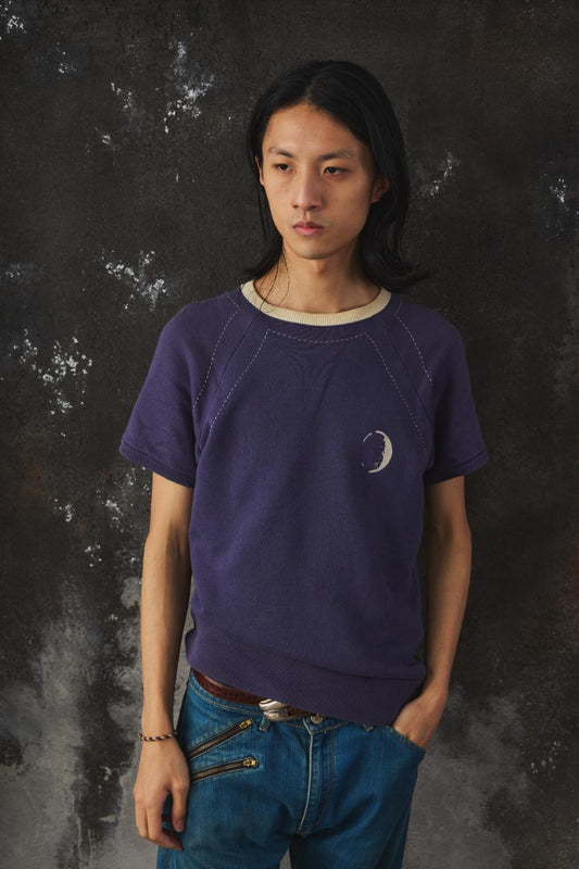 Vintage Levi’s Strauss Sportswear Purple Constellation Moon Embroidery Sweatshirt 復古星座月亮紫色手縫刺繡短袖衛衣