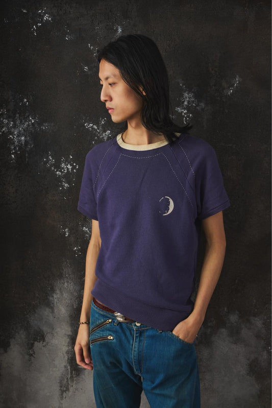 Vintage Levi’s Strauss Sportswear Purple Constellation Moon Embroidery Sweatshirt 復古星座月亮紫色手縫刺繡短袖衛衣