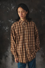 ANOWHEREMAN Over-sized Checked Flannel Shirt Raw Edge Streetwear 台灣設計師品牌 鬚邊長袖格紋襯衫