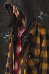 Maison MIHARA YASUHIRO Double Layered Check Shirt "Yellow" 日本設計師品牌 雙層疊搭連帽格紋襯衫黃色